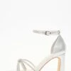 Wide Fit Silver Diamante Heeled Sandals -Women Clothing Sales Store 00100037669 ZM