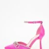 Wide Fit Pink Diamante Bow Court Heels -Women Clothing Sales Store 00100037675 ZM