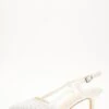 Wide Fit White Diamante Slingback Court Heels -Women Clothing Sales Store 00100037678 ZM