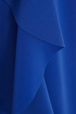 Petite Royal Blue One Shoulder Frill Palazzo Jumpsuit -Women Clothing Sales Store 00100037692 ZS