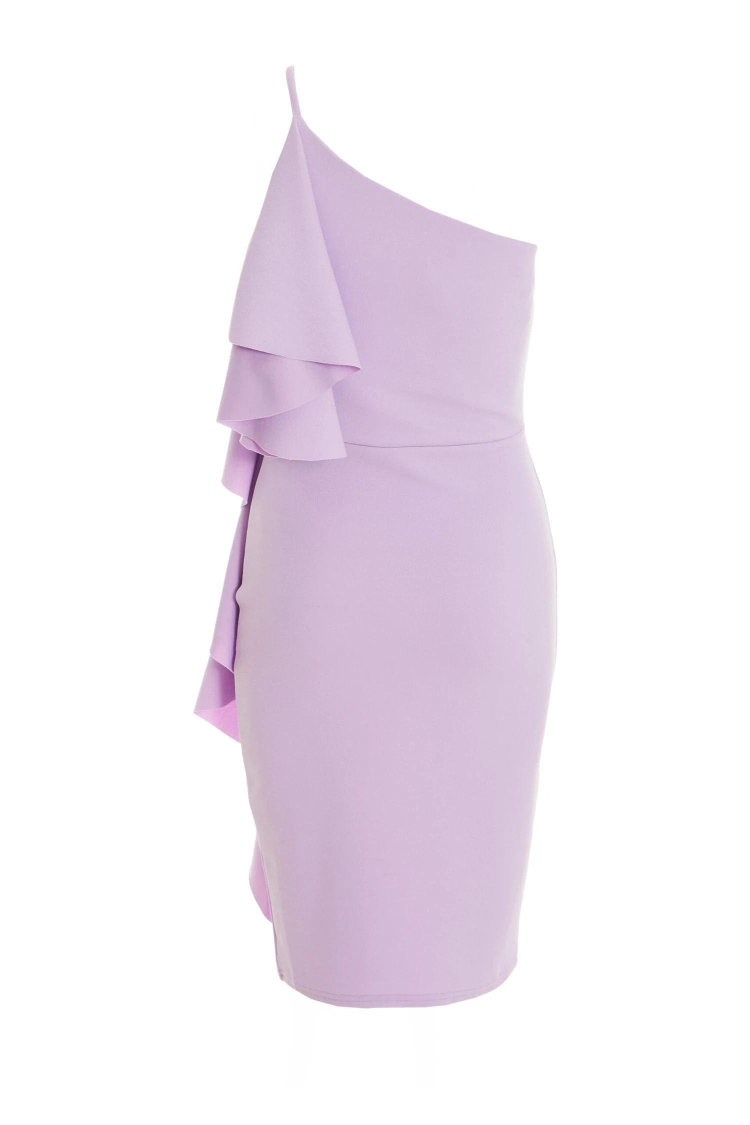 Petite Lilac One Shoulder Frill Midi Dress 5 Petite Lilac One Shoulder Frill Midi Dress - Image 5