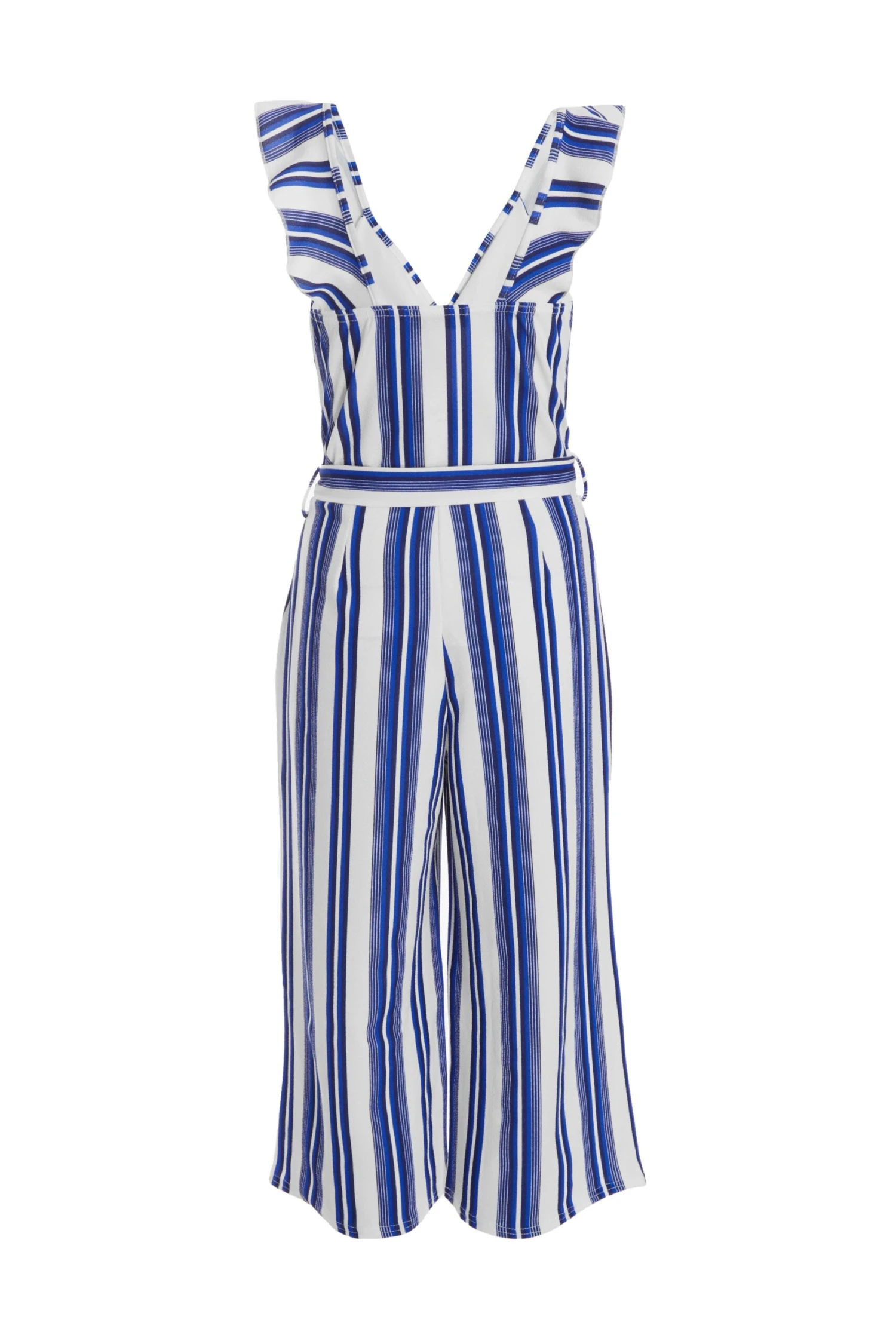 Petite Royal Blue Striped Culotte Jumpsuit 5 Petite Royal Blue Striped Culotte Jumpsuit - Image 5