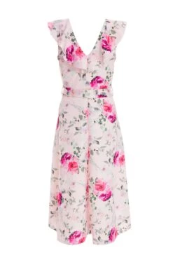 Petite Light Pink Floral Dip Hem Midi Dress -Women Clothing Sales Store 00100037791 ZB