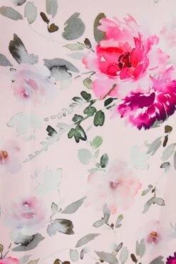 Petite Light Pink Floral Dip Hem Midi Dress -Women Clothing Sales Store 00100037791 ZS