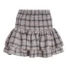 Stone Check Print Ruched Frill Mini Skirt 13 Stone Check Print Ruched Frill Mini Skirt -Women Clothing Sales Store 00100037831 ZM