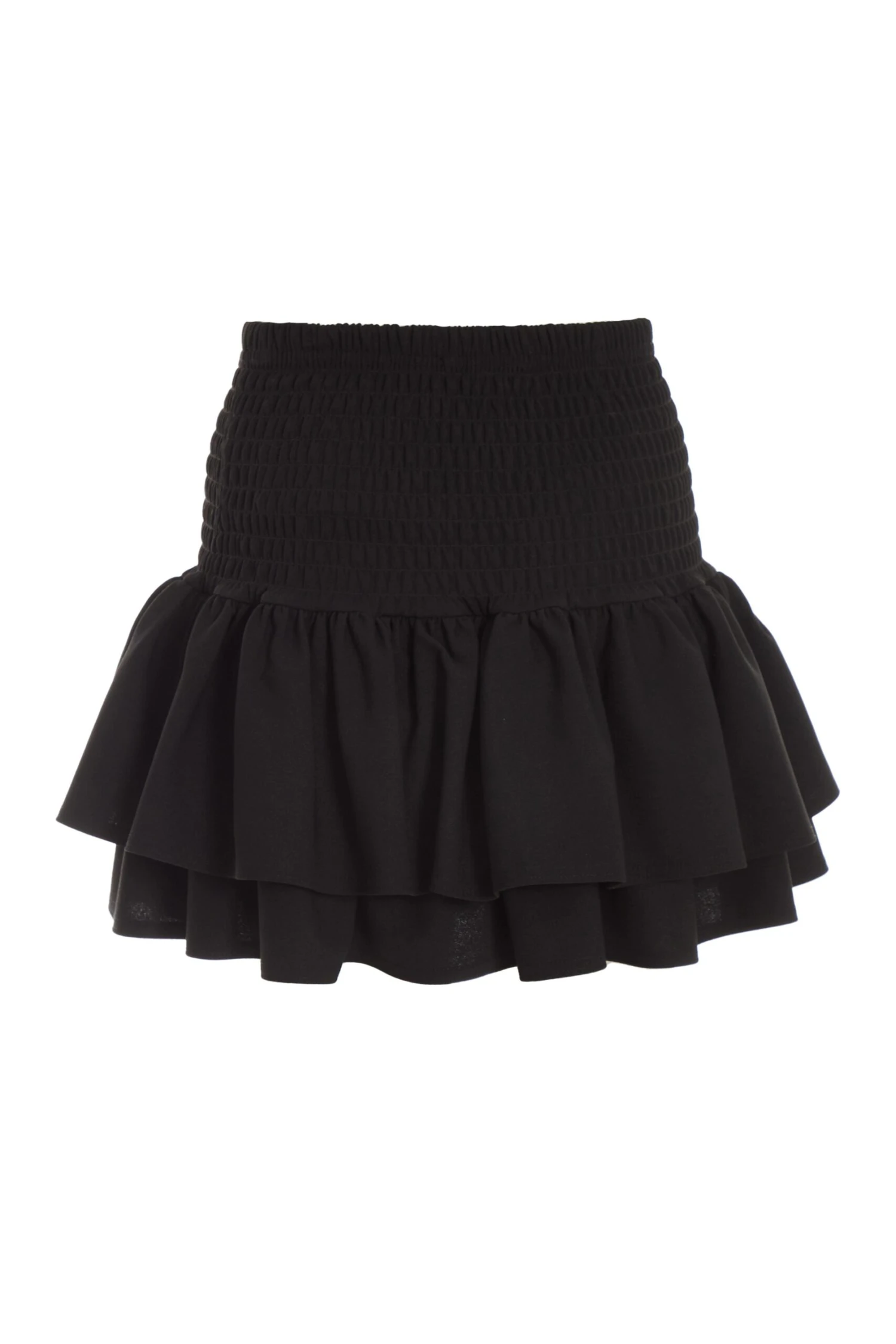 Black Ruched Frill Mini Skirt 5 Black Ruched Frill Mini Skirt - Image 5