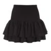 Black Ruched Frill Mini Skirt 13 Black Ruched Frill Mini Skirt -Women Clothing Sales Store 00100037833 ZM