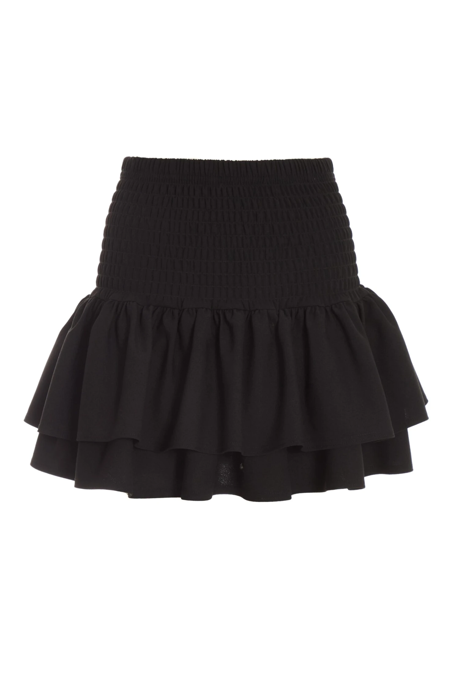 Black Ruched Frill Mini Skirt 1 Black Ruched Frill Mini Skirt