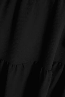 Black Tiered Dip Hem Midi Dress -Women Clothing Sales Store 00100037866 ZS