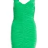 Green Ruched Bodycon Mini Dress 12 Green Ruched Bodycon Mini Dress -Women Clothing Sales Store 00100037903 ZM