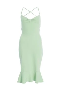 Petite Sage Bow Tie Back Midi Dress