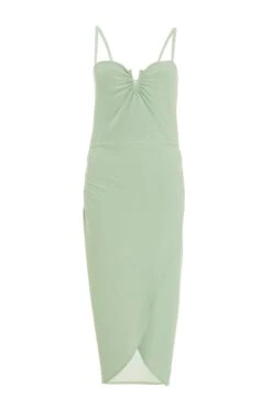 Sage Wrap Midi Dress