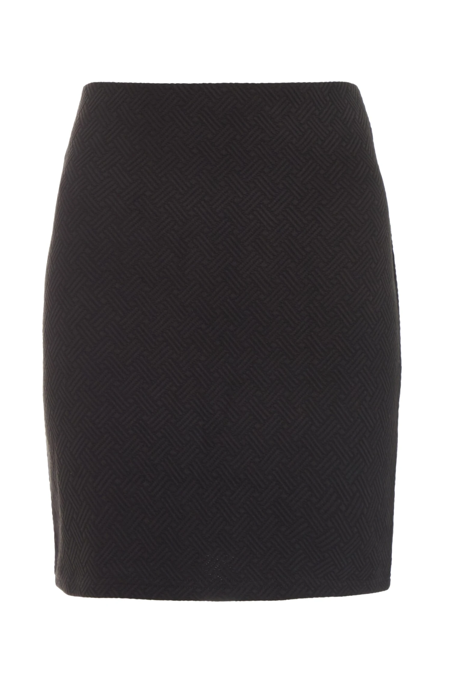 Black Crossover Textured Bodycon Mini Skirt 1 Black Crossover Textured Bodycon Mini Skirt