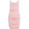Pink Ruched Bodycon Mini Dress -Women Clothing Sales Store 00100038110 ZM