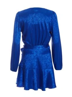 Petite Royal Blue Satin Jacquard Floral Mini Dress 10 Petite Royal Blue Satin Jacquard Floral Mini Dress -Women Clothing Sales Store 00100038115 ZB
