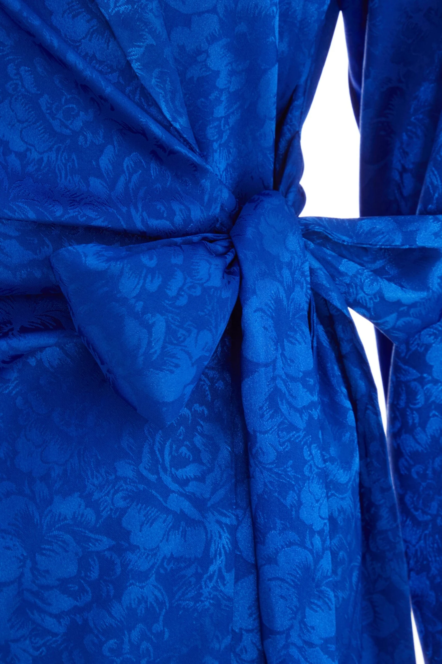 Royal Blue Satin Jacquard Mini Dress 6 Royal Blue Satin Jacquard Mini Dress - Image 6