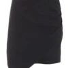 Black Ruched Wrap Mini Skirt -Women Clothing Sales Store 00100038123 ZM