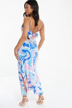 Petite Multicolored Marble Print Midaxi Dress 8 Petite Multicolored Marble Print Midaxi Dress -Women Clothing Sales Store 00100038197 XB