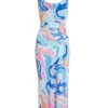 Petite Multicolored Marble Print Midaxi Dress -Women Clothing Sales Store 00100038197 ZM