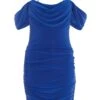 Royal Blue Ruched Bodycon Mini Dress -Women Clothing Sales Store 00100038200 ZM