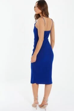 Royal Blue Ruched Bodycon Midi Dress 8 Royal Blue Ruched Bodycon Midi Dress -Women Clothing Sales Store 00100038259 XB