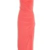 Coral Wrap Split Midi Dress -Women Clothing Sales Store 00100038288 ZM
