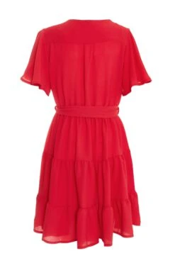 Red Wrap Skater Dress 10 Red Wrap Skater Dress -Women Clothing Sales Store 00100038347 ZB