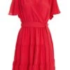 Red Wrap Skater Dress -Women Clothing Sales Store 00100038347 ZM