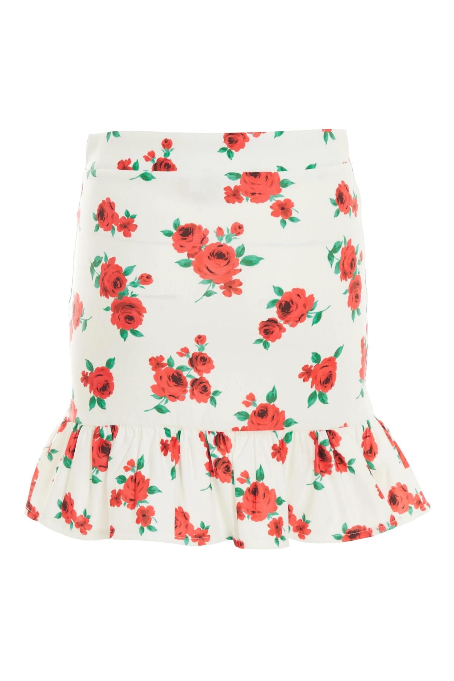 White Floral Ruched Mini Skirt 5 White Floral Ruched Mini Skirt - Image 5