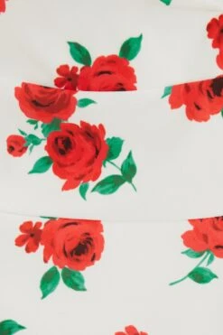 White Rose Print Mini Dress 11 White Rose Print Mini Dress -Women Clothing Sales Store 00100038382 ZS