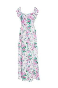 Petite White Floral Split Maxi Dress 10 Petite White Floral Split Maxi Dress -Women Clothing Sales Store 00100038395 ZB