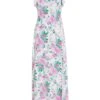 Petite White Floral Split Maxi Dress