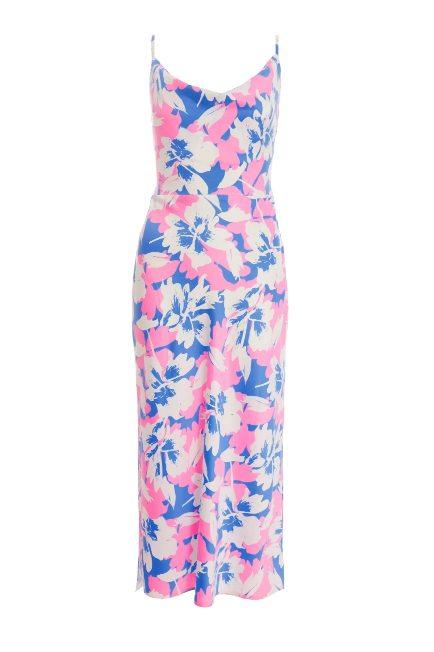 Petite Blue Floral Tie Back Midi Dress 1 Petite Blue Floral Tie Back Midi Dress