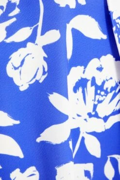 Petite Royal Blue Floral Dip Hem Midi Dress 11 Petite Royal Blue Floral Dip Hem Midi Dress -Women Clothing Sales Store 00100038399 ZS