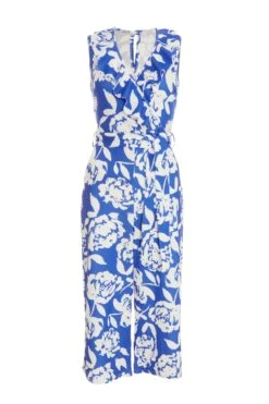 Petite Royal Blue Floral Culotte Jumpsuit