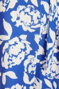 Petite Royal Blue Floral Culotte Jumpsuit -Women Clothing Sales Store 00100038400 ZS