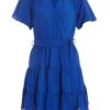 Petite Royal Blue Wrap Skater Dress -Women Clothing Sales Store 00100038402 ZM