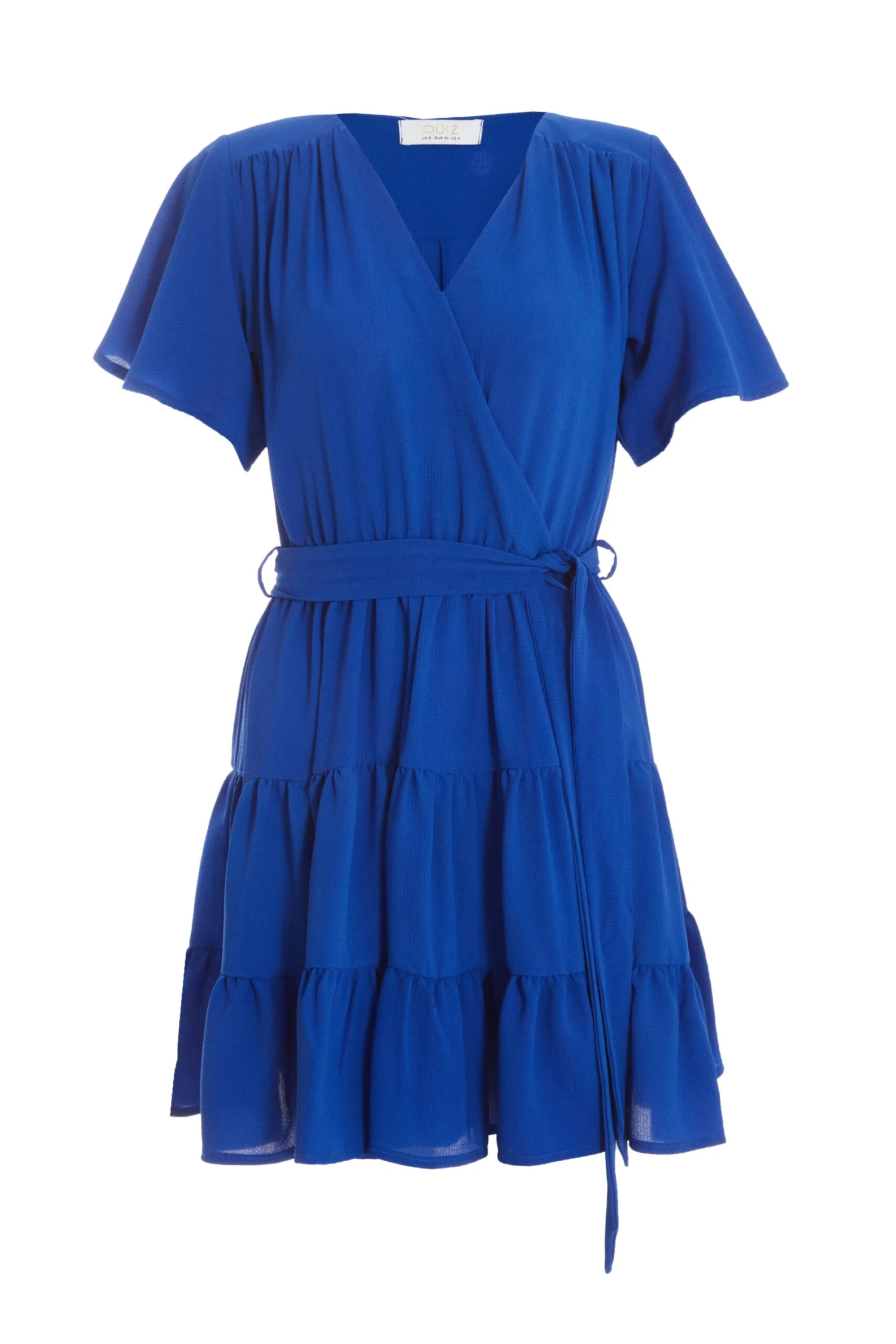 Petite Royal Blue Wrap Skater Dress 1 Petite Royal Blue Wrap Skater Dress
