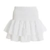 White Ruched Frill Mini Skirt 12 White Ruched Frill Mini Skirt -Women Clothing Sales Store 00100038421 ZM