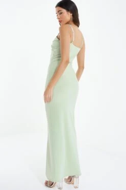 Sage Cross Front Maxi Dress -Women Clothing Sales Store 00100038434 XB