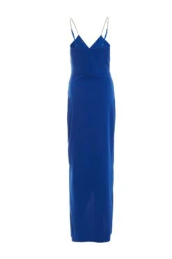Royal Blue Diamante Wrap Maxi Dress -Women Clothing Sales Store 00100038454 ZB