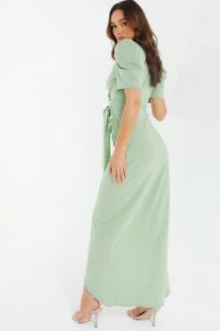 Sage Wrap Maxi Dress -Women Clothing Sales Store 00100038458 XB