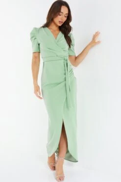 Sage Wrap Maxi Dress -Women Clothing Sales Store 00100038458 XM
