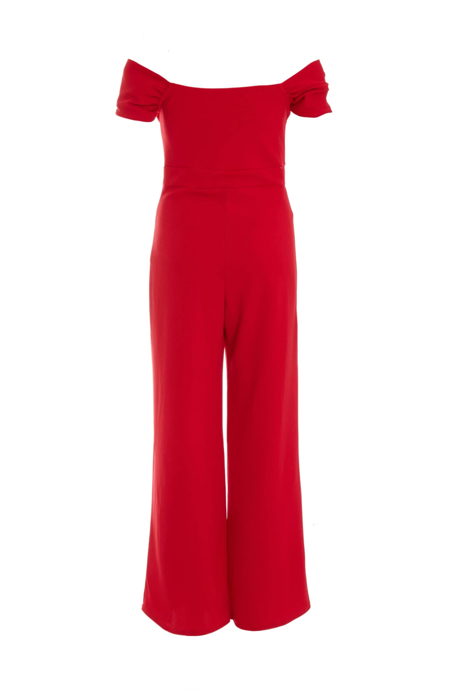 Petite Red Bardot Palazzo Jumpsuit 2 Petite Red Bardot Palazzo Jumpsuit - Image 2