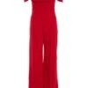 Petite Red Bardot Palazzo Jumpsuit -Women Clothing Sales Store 00100038494 ZM