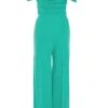 Petite Jade Green Bardot Palazzo Jumpsuit