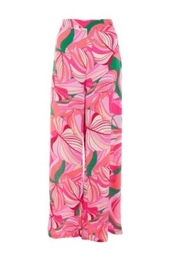 Petite Pink Scarf Print Palazzo Trousers