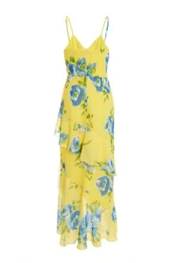 Petite Yellow Floral Midaxi Dress -Women Clothing Sales Store 00100038635 ZB