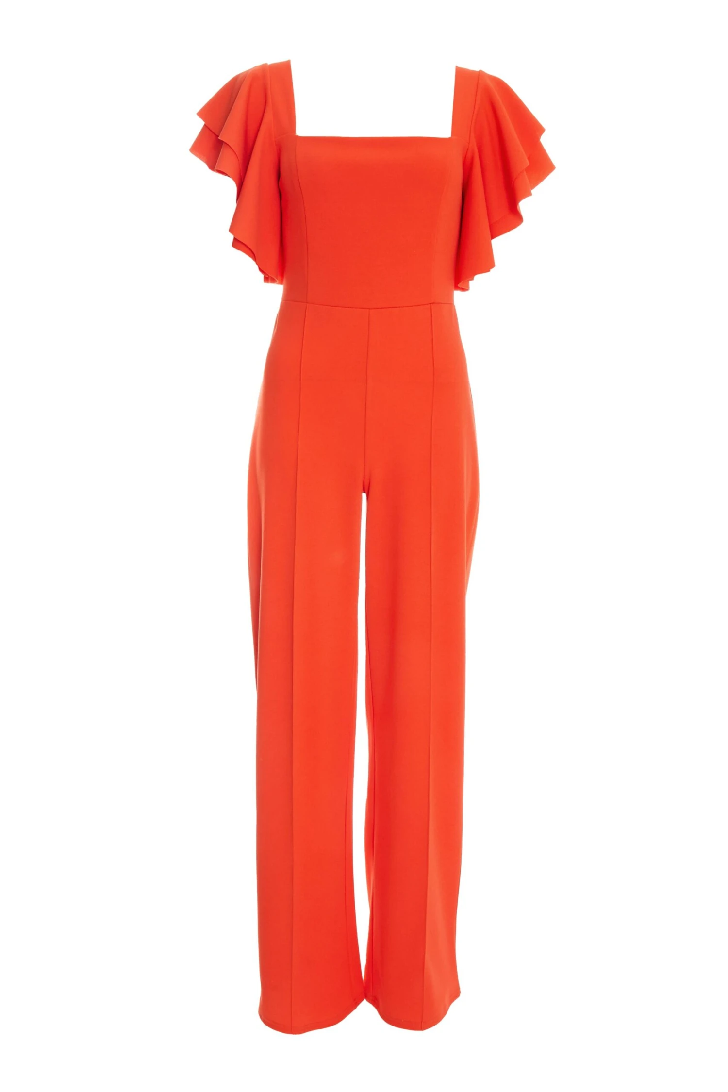 Orange Frill Sleeve Palazzo Jumpsuit 1 Orange Frill Sleeve Palazzo Jumpsuit