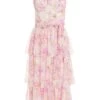 Pink Floral Tiered Midi Dress 12 Pink Floral Tiered Midi Dress -Women Clothing Sales Store 00100038871 ZM